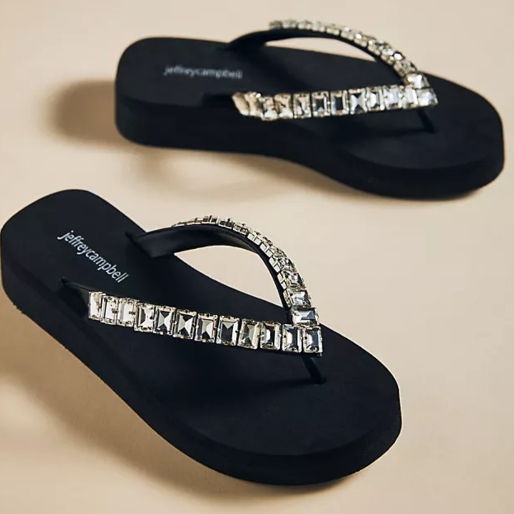 Anthropologie x Jeffrey Campbell Iconics gemstone Sandals black size 9 women’s
